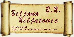 Biljana Miljatović vizit kartica